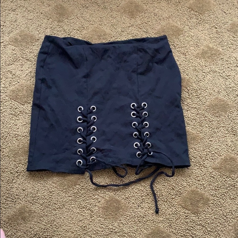 Black mini skirt